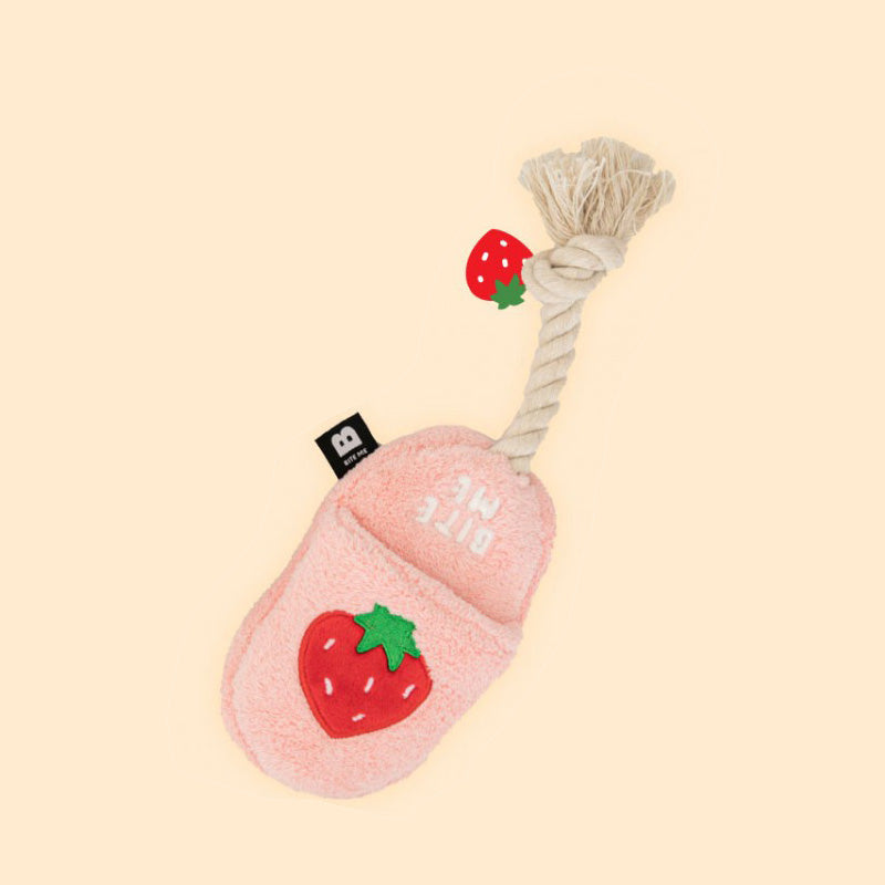 Slipper Dog Tug Toy - Strawberry