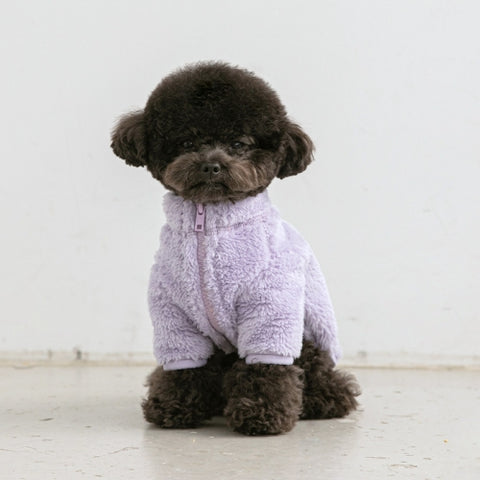 Fluffy Fleece Jacket Lilac Purple
