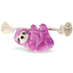 Purple Sloth On A Rope Dog Toy