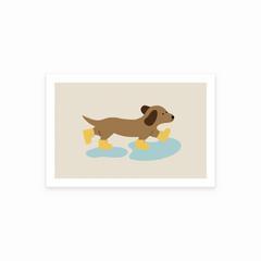 Rain Boots Dog Greeting Card
