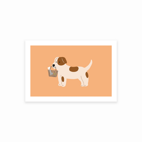 Shopping Dog Greeting Card
