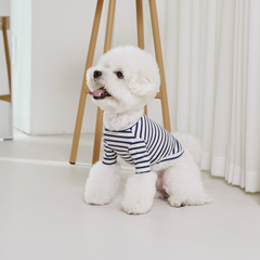 Striped Dog T-Shirt Blue