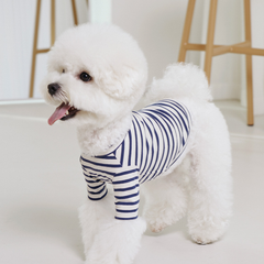 Striped Dog T-Shirt Blue