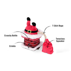 Merry Woofmas Dog Toy - Clumsy Claus In Chimney