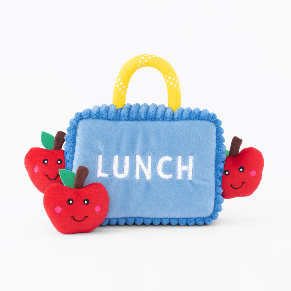 Zippy Burrow Dog Toy - Lunchbox with Apples