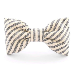Charcoal Stripe Dog Bow Tie