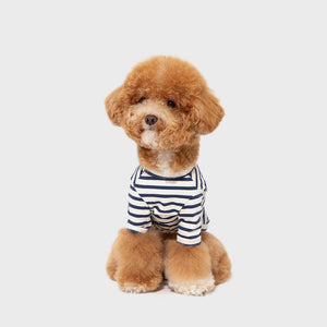 Striped Dog T-Shirt Blue