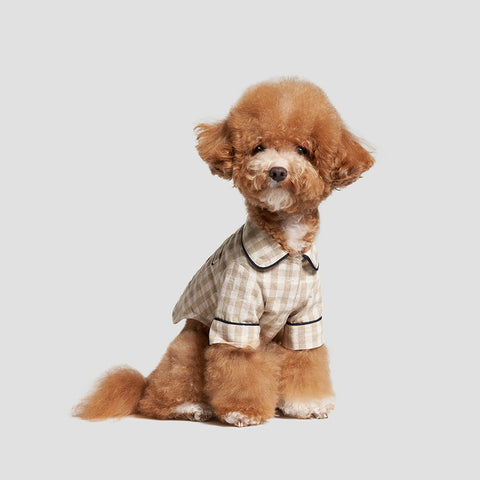 Check Cotton Dog Pajamas Oatmeal