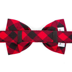 Red and Black Buffalo Check Dog Bow Tie