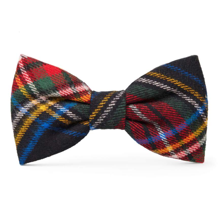 Stewart Plaid Flannel Dog Bow Tie