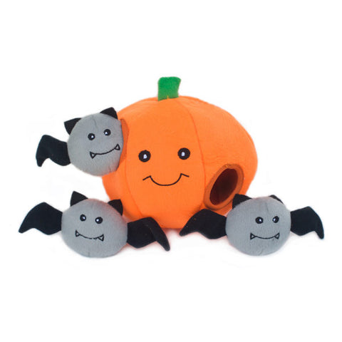 Halloween Burrow Dog Toy - Pumpkin with Bats