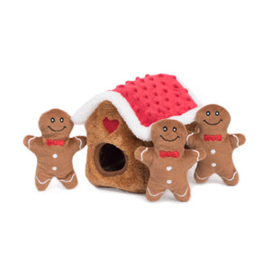 Holiday Burrow Dog Toy - Gingerbread House